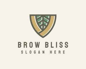 Botanical Leaf Shield  logo design