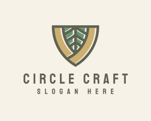 Botanical Leaf Shield  logo design