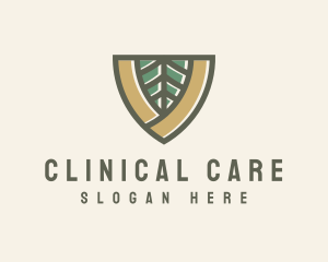 Botanical Leaf Shield  logo design