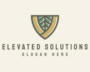 Botanical Leaf Shield  logo design