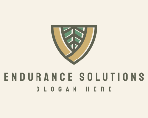 Botanical Leaf Shield  logo design