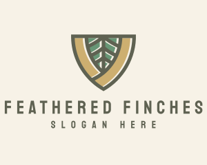 Botanical Leaf Shield  logo design