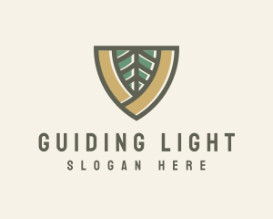 Botanical Leaf Shield  logo design