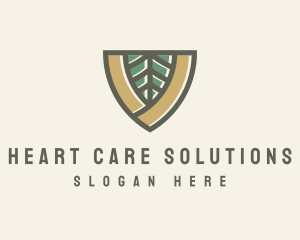 Botanical Leaf Shield  logo design