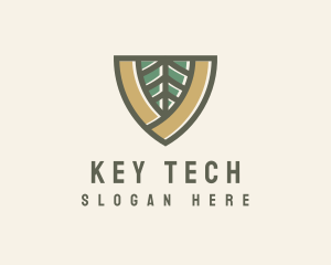 Botanical Leaf Shield  logo design