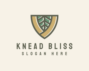 Botanical Leaf Shield  logo design