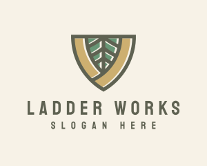 Botanical Leaf Shield  logo design