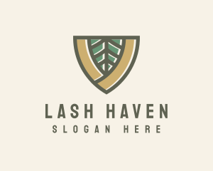 Botanical Leaf Shield  logo design