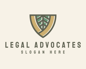 Botanical Leaf Shield  logo design