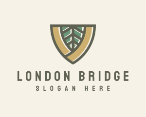 Botanical Leaf Shield  logo design