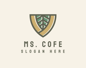 Botanical Leaf Shield  logo design