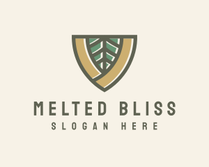 Botanical Leaf Shield  logo design