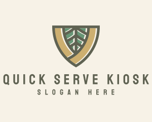 Botanical Leaf Shield  logo design