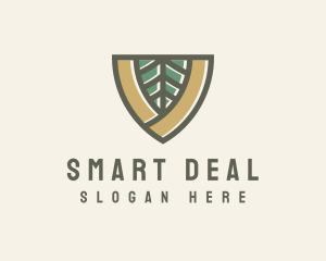 Botanical Leaf Shield  logo design