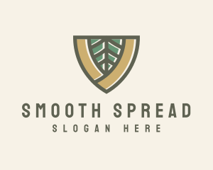 Botanical Leaf Shield  logo design