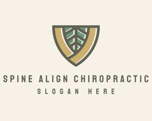 Botanical Leaf Shield  logo design