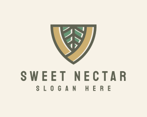 Botanical Leaf Shield  logo design