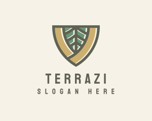 Botanical Leaf Shield  logo design