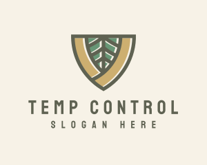 Botanical Leaf Shield  logo design