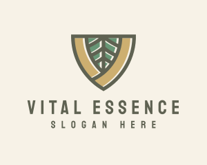 Botanical Leaf Shield  logo design