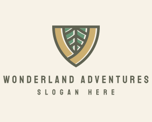 Botanical Leaf Shield  logo design