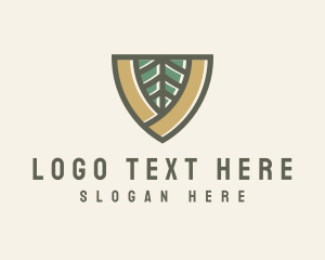Letter V - Leaf Shield Letter V logo design