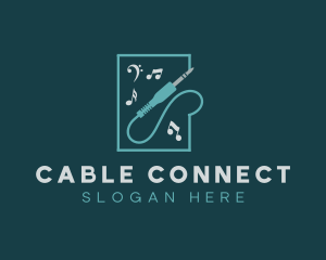 Cable - Music Headphone Jack Cable logo design