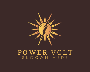 Solar Lightning Volt logo design