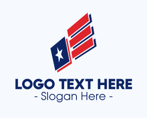 Modern American Flag logo design