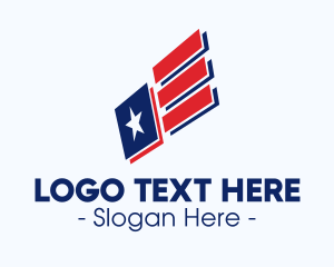 American - Modern American Flag logo design