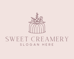 Wedding Floral Cake logo design