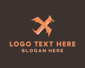 Shop - Gamer Dragon Letter X logo design