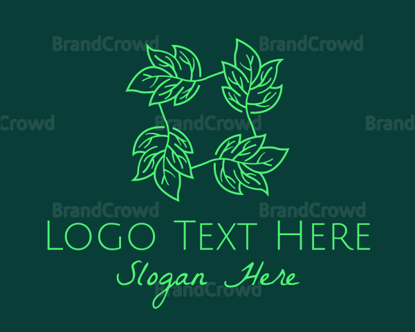 Green Leaves Herb Logo