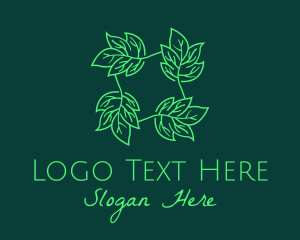 Botanical - Green Leaves Herb logo design