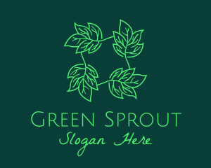 Green Leaves Herb logo design