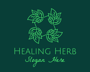 Green Leaves Herb logo design