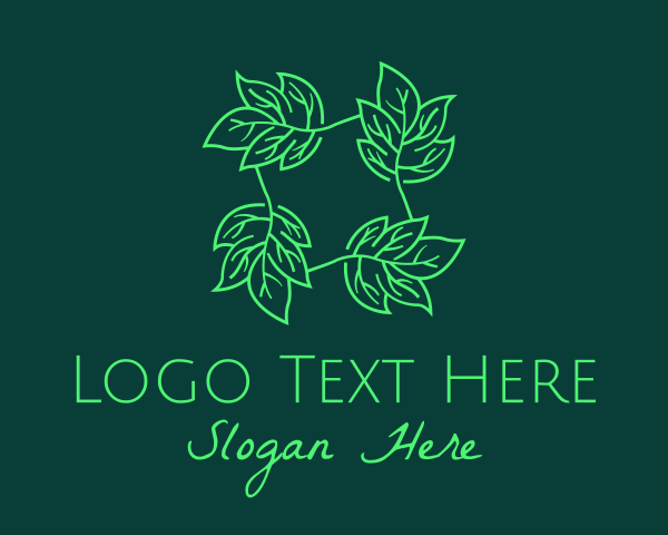 Botanical - Green Leaves Herb logo design