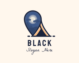 Tent - Outdoor Camping Location Pin logo design