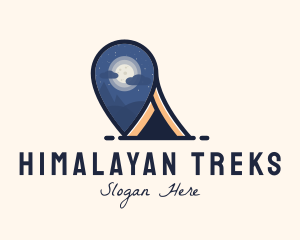 Outdoor Camping Location Pin logo design