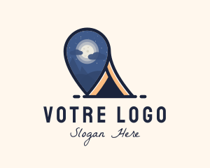 Tourism - Outdoor Camping Location Pin logo design