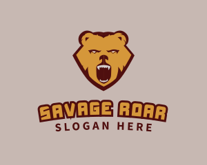 Wild Grizzly Bear logo design