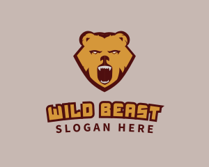 Wild Grizzly Bear logo design