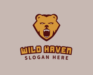 Wild Grizzly Bear logo design