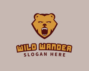 Wild Grizzly Bear logo design