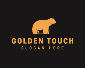 Gold Bear Animal logo design