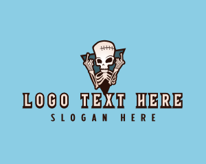 Skull - Naughty Cursing Skeleton logo design