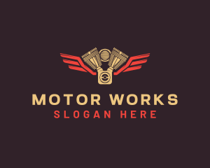 Motor - Wing Motor Engine logo design