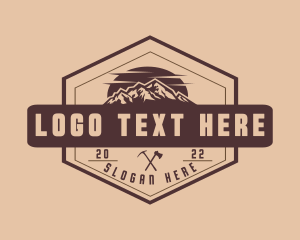 Retro - Mountain Trekking Trip logo design