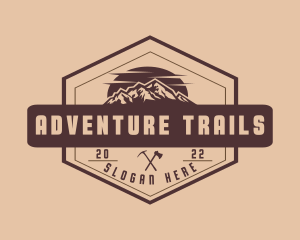 Trekking - Mountain Trekking Trip logo design