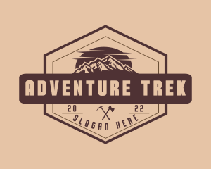 Trekking - Mountain Trekking Trip logo design